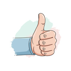 Thumb up, Okay or like gesture icon logo flat vector design