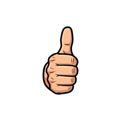 Thumb up, Okay gesture icon logo flat vector design