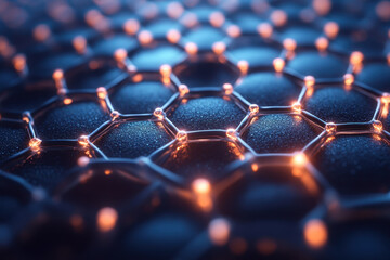 Close-up of a molecule structure.