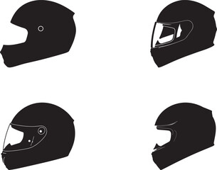 motorcycle helmet silhouette on white background