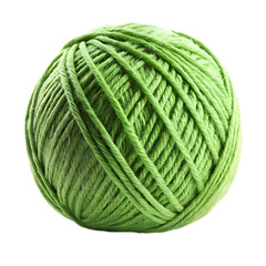 Detailed Texture of Green Yarn Ball on Background wool knitting isolated on a transparent background