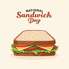 Sandwich national day banner, vector art illustration.