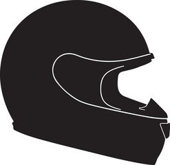 motorcycle helmet silhouette on white background