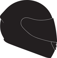 motorcycle helmet silhouette on white background