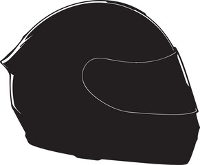 motorcycle helmet silhouette on white background
