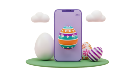 Easter Egg Hunt on a Smartphone Screen