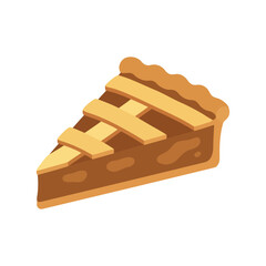 A single slice of traditional pie with a golden brown lattice crust, shown as a vector illustration on a white background.