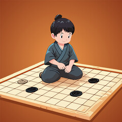 Shichi Go San Boy, vector art illustration.