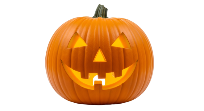 Glowing Jack-o'-lantern on a Black Background