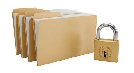 Locked File Folders Representing Data Security