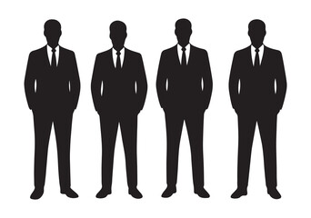 Silhouettes of Four Men in Business Suits