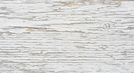 Peeling white paint on weathered wooden planks texture