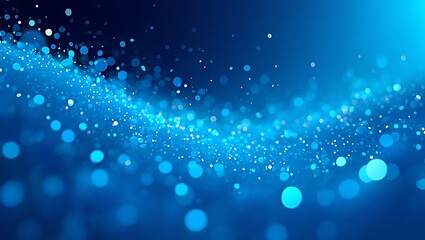 Obraz premium Abstract blue bokeh lights and sparkling particles create a magical ethereal and dreamy background with a sense of wonder and celebration perfect for festive or futuristic themes