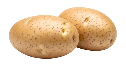 Two Fresh Potatoes on a Black Background