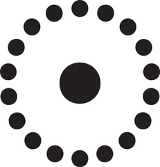 Circle dot rangoli silhouette vector, traditional decorative pattern for festive cultural artwork design.