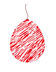 A close-up of a festive red Christmas bauble with a ribbon, a beautiful holiday ornament for seasonal celebration