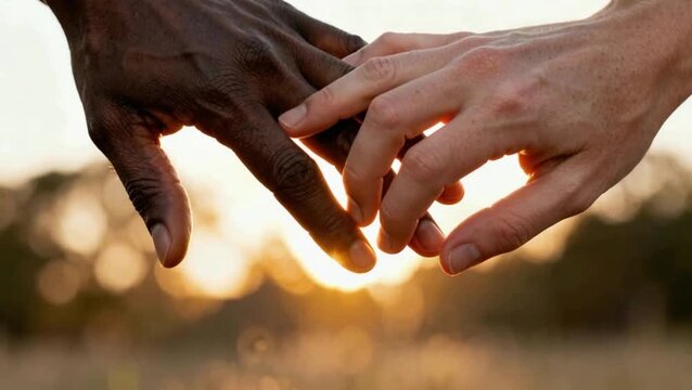 Dos manos se tocan muy levementes y despues se alejan