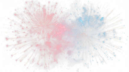 colourful fireworks on transparent background