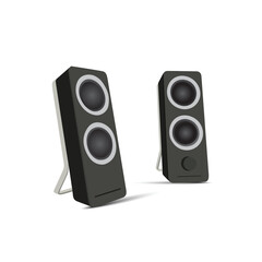 Obraz premium speaker icon in monochrome style isolated on white background. Concept of music. Set of different sound speakers, Illustration of music speaker vector. 