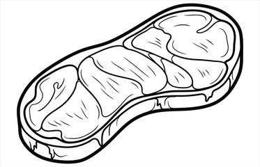 Illustration of a raw steak, showcasing its marbling and texture, ideal for culinary or dietary content, highlighting the cut and quality