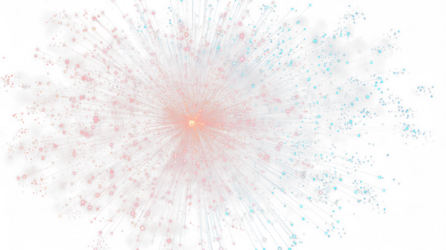 colourful fireworks on transparent background