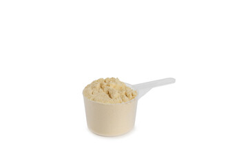 Protein powder.protein shake isolated on white background.Shaker bottle with protein.Food...