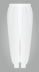 White  tracksuit bottom. vector illustration