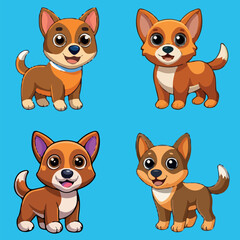 Cartoon Dog Illustration – Friendly Pet Mascot Graphic Design
