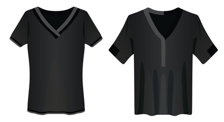 Colorful v neck t shirt. vector	