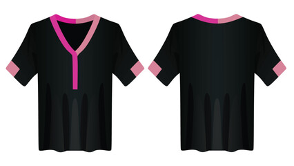 Colorful v neck t shirt. vector	
