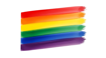 Rainbow Flag Brush Strokes on Black Background