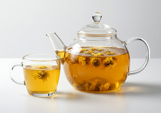 Chrysanthemum Flower Tea in Glass Cup