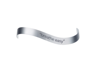 Silver breathe easy sign isolated on transparent background