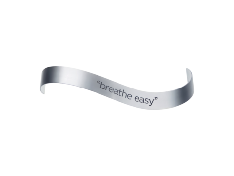 Silver breathe easy sign isolated on transparent background