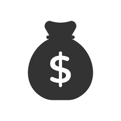 Money bag icons with dollar sign symbol representing wealth, savings, finance, banking, investment, and business concepts