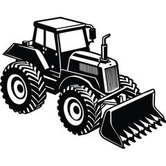 plough vector on white background