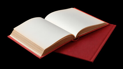 Open book isolated on black background with copy space. Education, knowledge, and back to school concept.