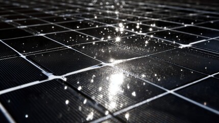 solar panel wet sun sparkles