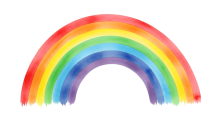 Watercolor Rainbow with Jagged Edges on Black Background