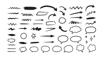 Hand Drawn Sketch Elements Vector Set