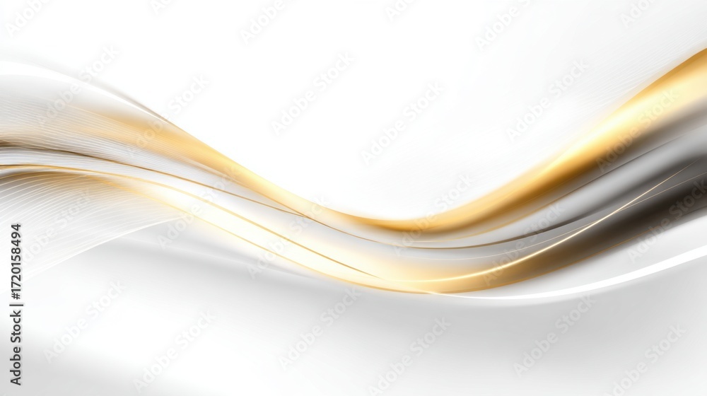 Poster an abstract representation captures the fluid motion of silver and gold waves gracefully intertwinin