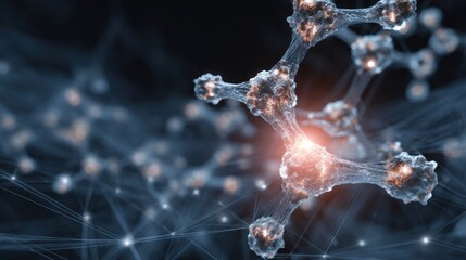 glowing molecule network abstract art