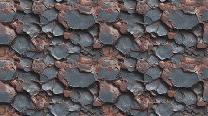 Stones realistic texture seamless pattern. Gray stones background. Digital photo illustration. 