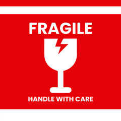 Fragile sticker for parcel courier logistics