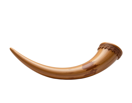 Traditional Drinking Horn with Intricate Detailing and Rustic Charm