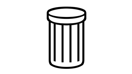 Vector illustration of an isolated recycling bin with a lid, an icon symbolizing waste and garbage