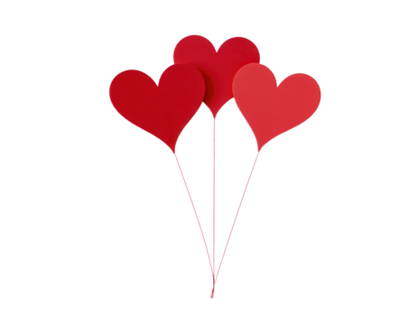 Vibrant Red Heart Balloons on Sticks for Romantic Celebrations