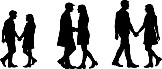 Walking People and Couple Silhouette Collection