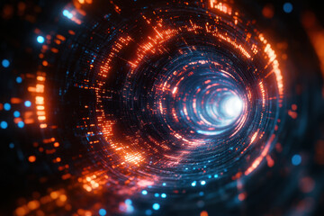 Obraz premium Spiral of light and sparks.