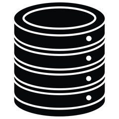 database cylinder vector on white background